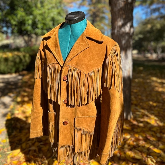 Vintage 1960's Western Workwear Suede Fringe Jacket - Picture 3 of 7